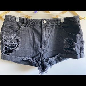 ASOS Distressed Black Jean Shorts